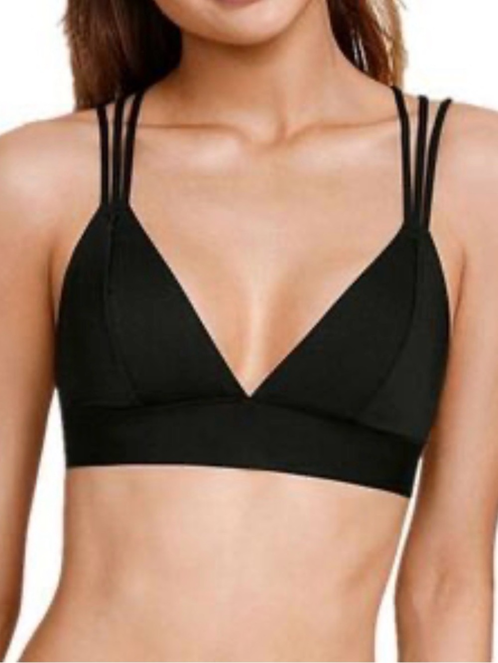 Victoria’s Secret PINK Criss Cross Straps Black Bralette Sz Small